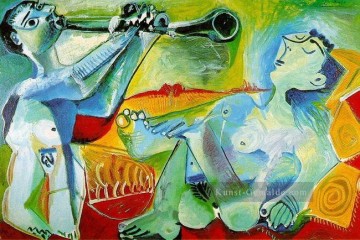Serenade L aubade 1965 kubistisch Ölgemälde